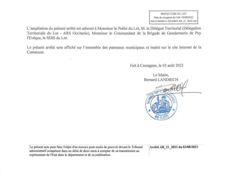 Arrete eau